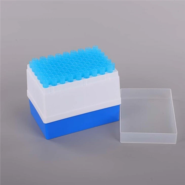 Suministros médicos desechables tipo largo estéril 350μL filtro azul Micro pipeta punta para Dynex