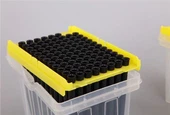 Puntas de pipeta conductoras estériles de plástico negro Tecan con caja