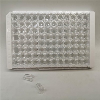 Es una placa de microtitulación o una placa de pocillos de fondo plano 96-